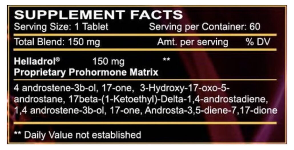 Hi-Tech Pharmaceuticals Helladrol 60 Tabs: Prohormonal Ganancia Magra y Fuerza