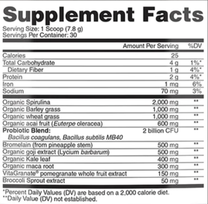 Evogen Evogreens 30 Servs