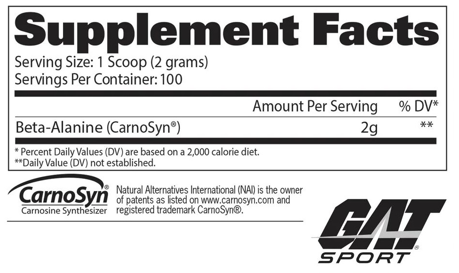 Gat Sport Beta Alanine 100 Servs