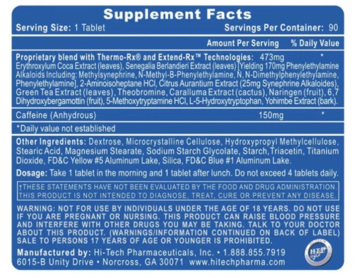 Hi Tech Pharma Lipodrene Elite 90 Caps