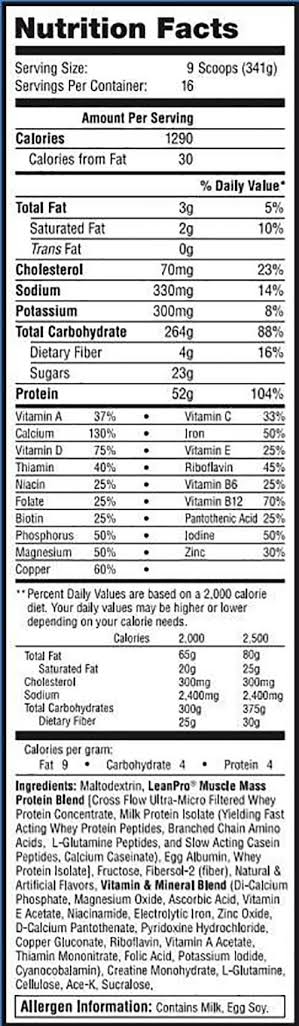 Labrada Muscle Mass Gainer 12Lbs