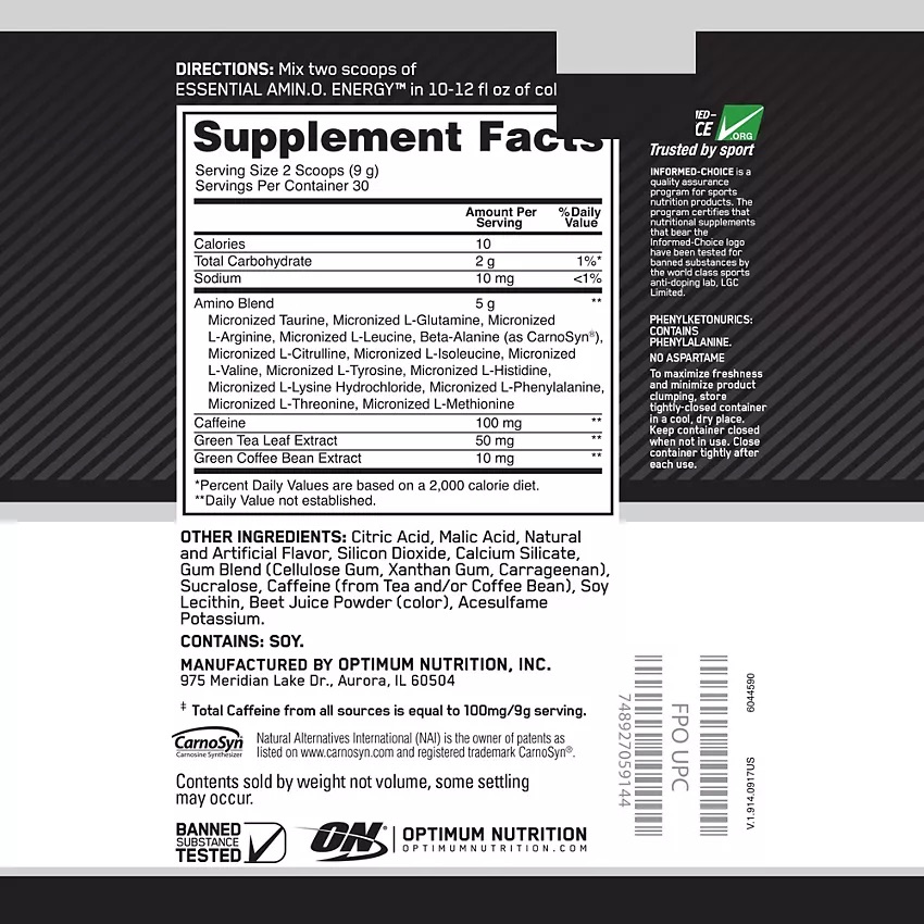 Optimum Essential Amino Energy 30 Servings