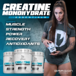 Suplemento Creatina Monohidrato Dragon Pharma para deportistas.