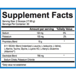 Información nutricional de USP BCAA SUPREME