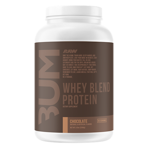 RAW BUM WHEY PROTEIN BLEND sabor chocolate de 5 lbs.