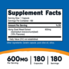 Etiqueta de ingredientes y valores del Horny Goat Weed de Nutricost.