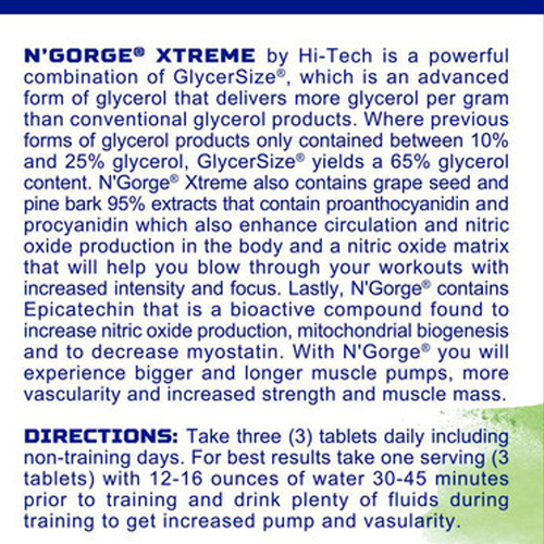 Beneficios del suplemento N'Gorge Xtreme