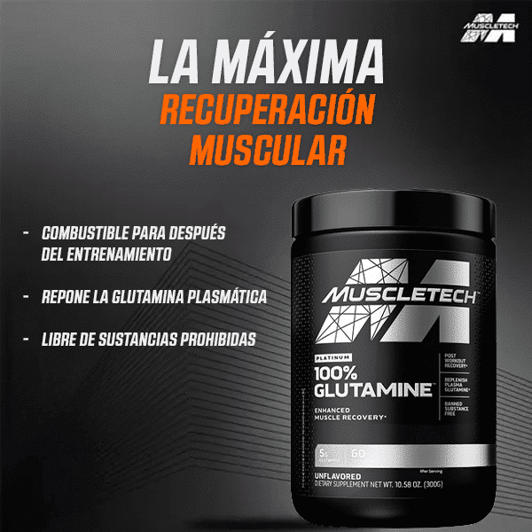 Muscletech Platinum 100% Glutamine 300 grs