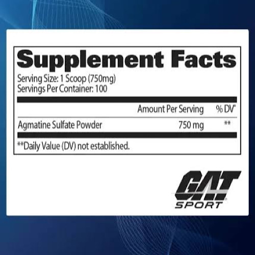 Tabla nutricional de GAT Sports Agmatine.