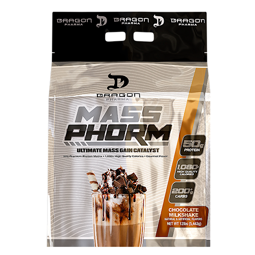 Dragon Pharma MassPhorm sabor chocolate - suplemento para ganar masa muscular.
