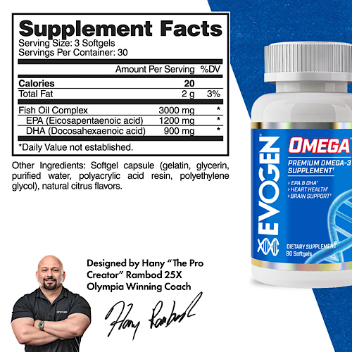 Información Nutricional de Evogen Omega-3