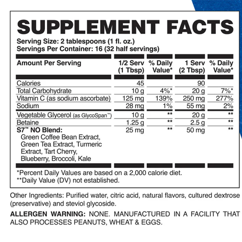 Información nutricional de Evogen EVP AQ