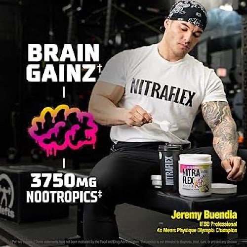 Imagen del suplemento pre-entrenamiento Nitraflex Kaos con beneficios únicos para atletas.