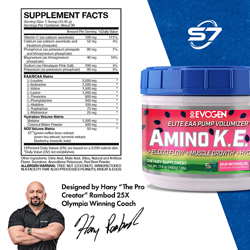 Tabla nutricional de Evogen Amino K.E.M.