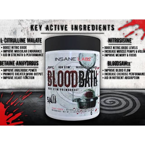Ingredientes principales del Insane Labz SAW BloodBath.