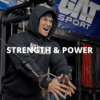 Deportista entrenando con fuerza y potencia.