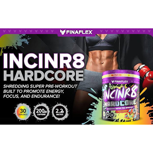 Publicidad del pre-entrenamiento Finaflex Incinr8 Hardcore.