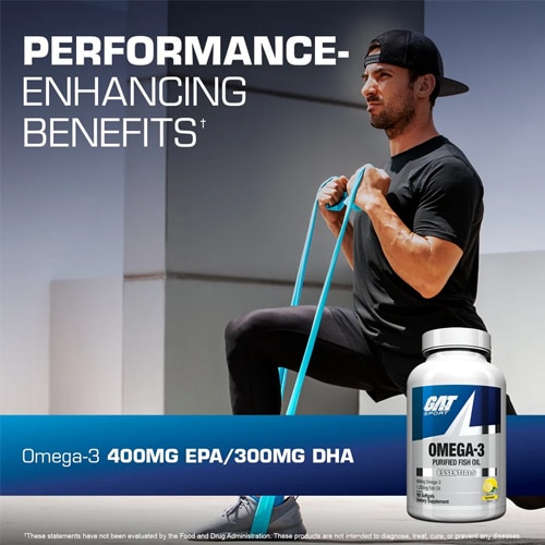 Atleta tomando GAT Sport Omega 3