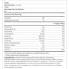Etiqueta nutricional de genos 2 lbs con porteina, leucina, carbohidratos