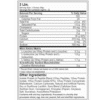 Tabla nutricional completa del suplemento de proteína de suero Nitro-Tech con información detallada de sus ingredientes y valores nutricionales.