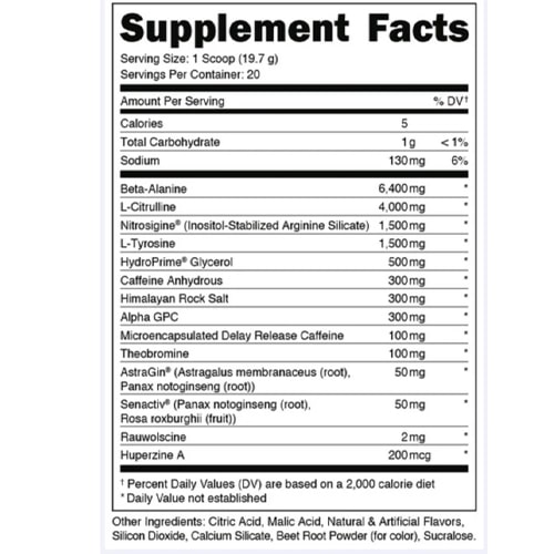 informacion nutricional bucked up mother bucker