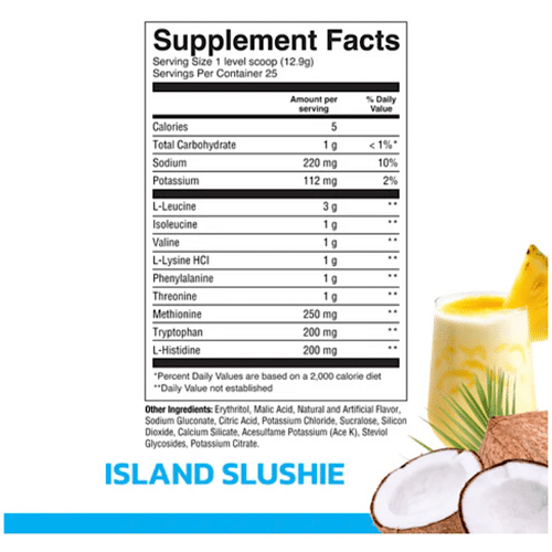 Tabla de informacion nutricional de Raw Liquid Glycerol con gramos de glicerol por servicio⁠