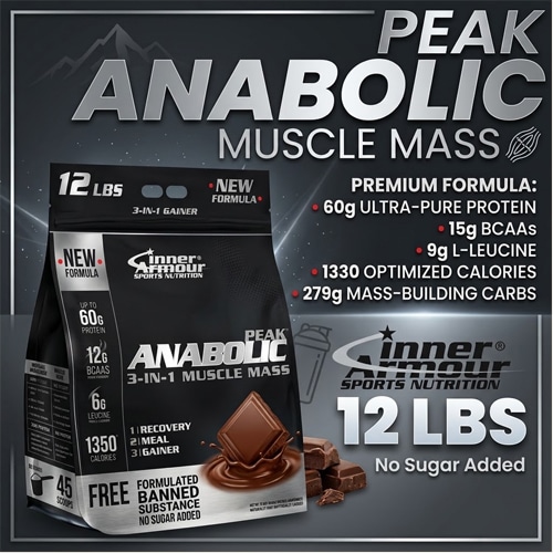 Inner Armour Anabolic Peak 12 Lb El Ganador de Masa de Absorción Trifásica
