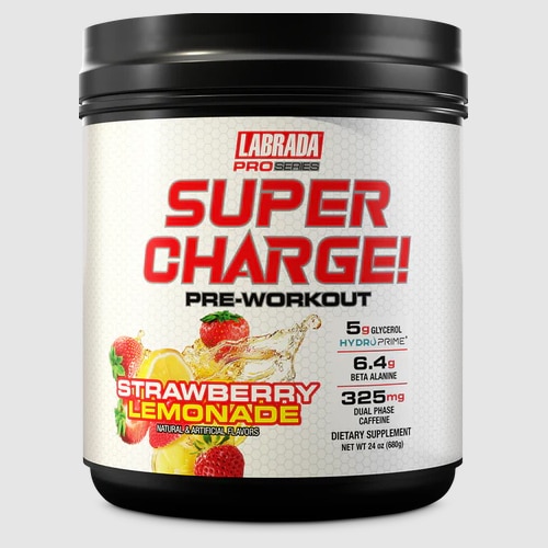 Suplemento pre entreno Labrada Super Charge sabor strawberry lemonade