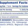 Tabla nutricional e ingredientes de Hi-Tech Pharmaceuticals NMN 250mg⁠